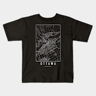 Ottawa Canada Minimalist Map Kids T-Shirt